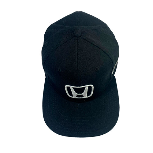 Gorra Negra Plana con Logo Honda Blanco