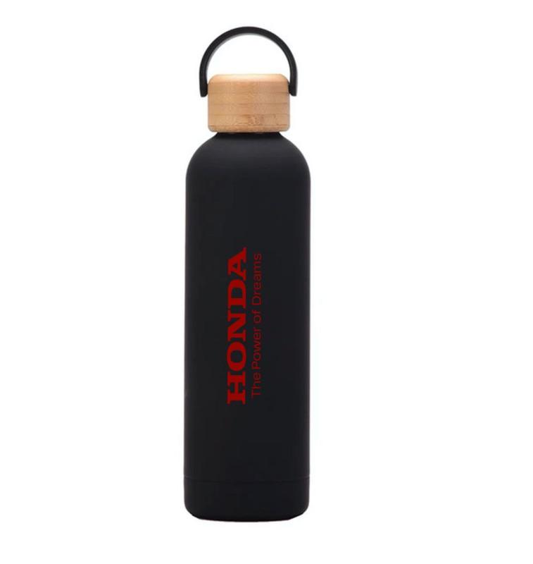 Termo Tapa Estilo Madera Honda con Letras Rojas