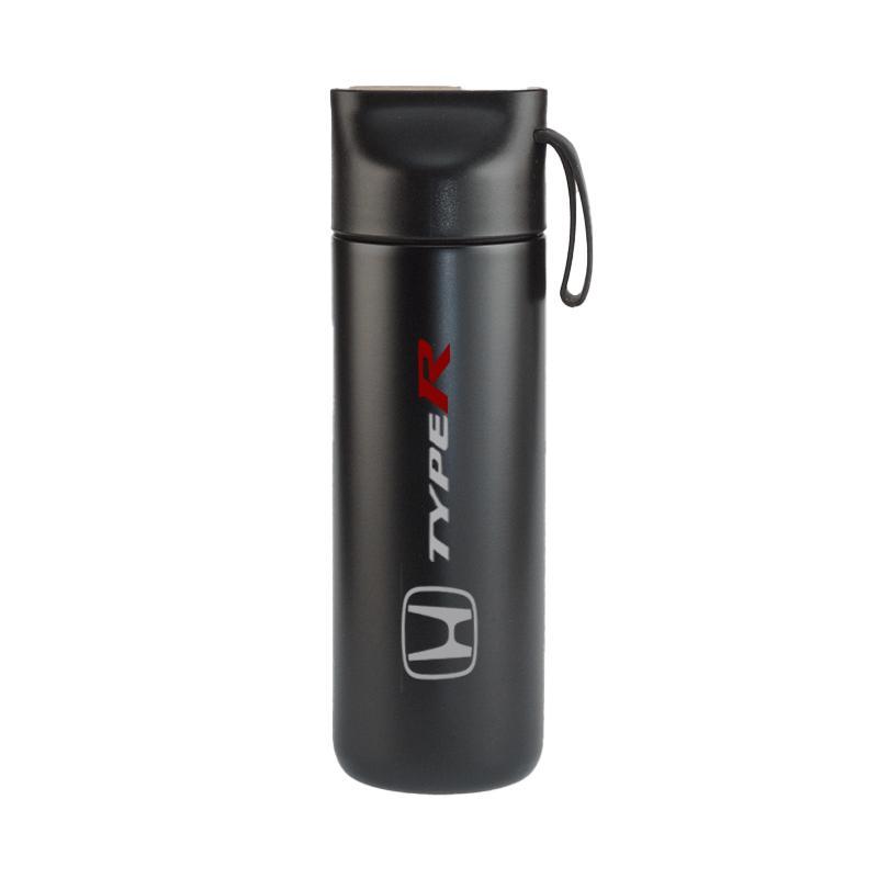 Termo Negro Mate Tapon Madera Logo Plateado TYPE R