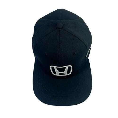 [507371] Gorra Negra Plana con Logo Honda Blanco